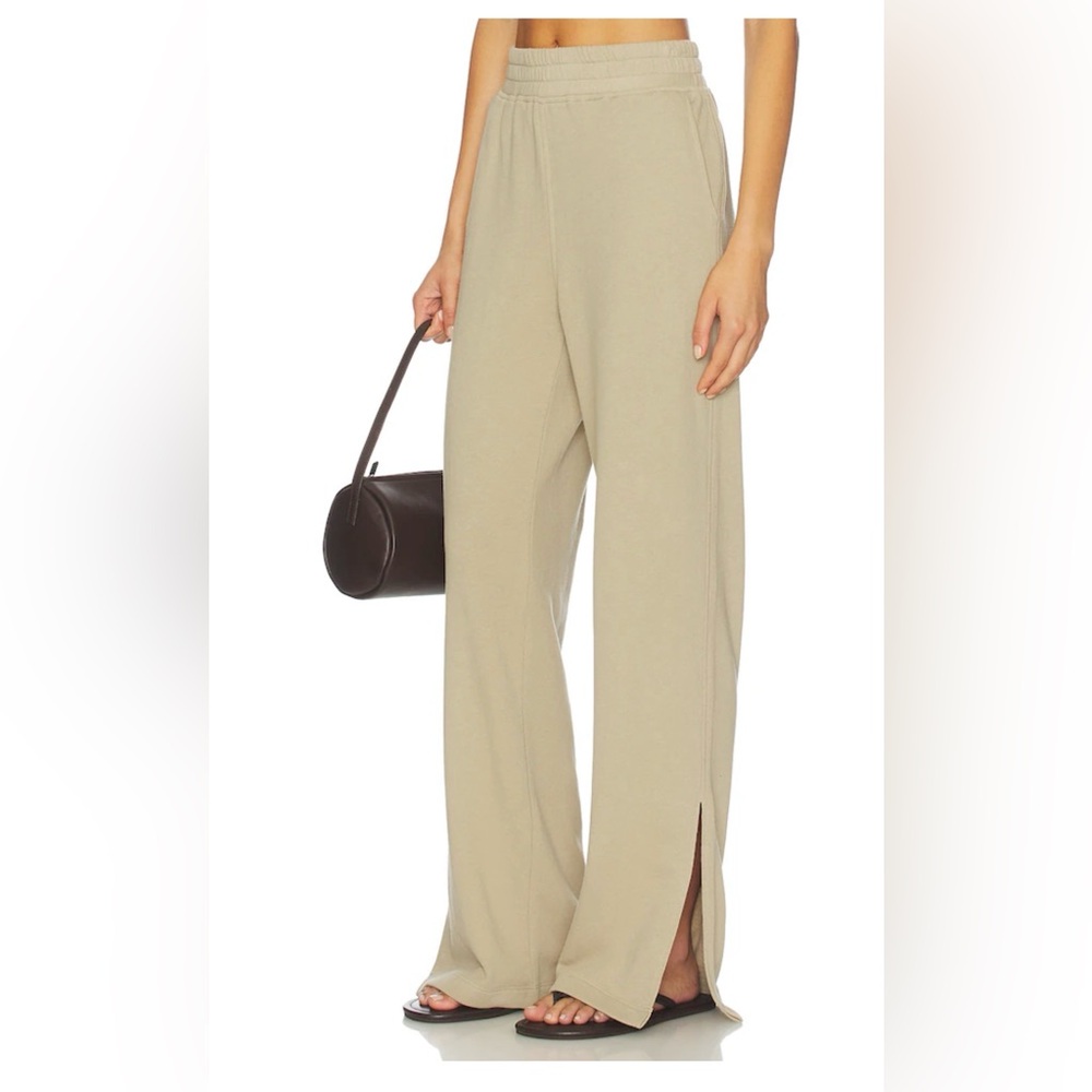 Nation LTD- Wide-Leg Split Hem Pull-On Pants in Light Beige - Picture 4 of 12